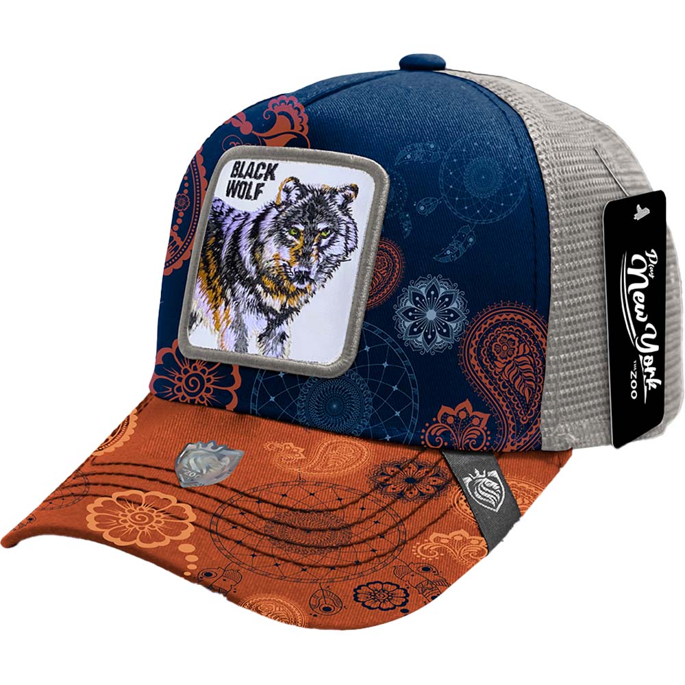 Foto 2 pulgar | Gorra Play Zoo Wolf Talla 57 Cm Color Gris AzulRey Naranja