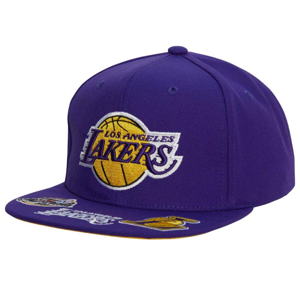 Foto 2 pulgar | Gorra Mitchell & Ness Los Ángeles Lakers Front Basquetbol Nba Púrpura