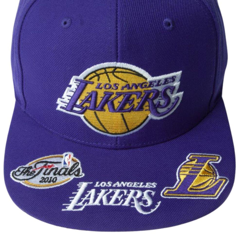 Foto 3 pulgar | Gorra Mitchell & Ness Los Ángeles Lakers Front Basquetbol Nba Púrpura