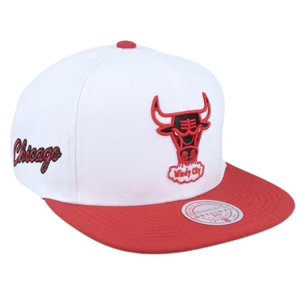 Foto 4 pulgar | Gorra Mitchell & Ness Chicago Bulls Side Core 2.0 Nba Blanco para Hombre