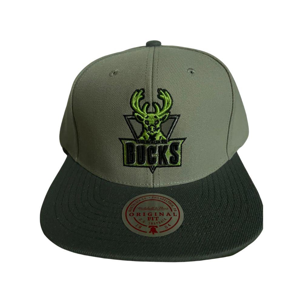 Foto 2 pulgar | Gorra Unisex Mitchell & Ness Green Bean Bucks Nba Gris