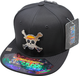 Foto 1 | Gorra One Piece Negra Calavera Luffy Placa Metal Cromado Brillante