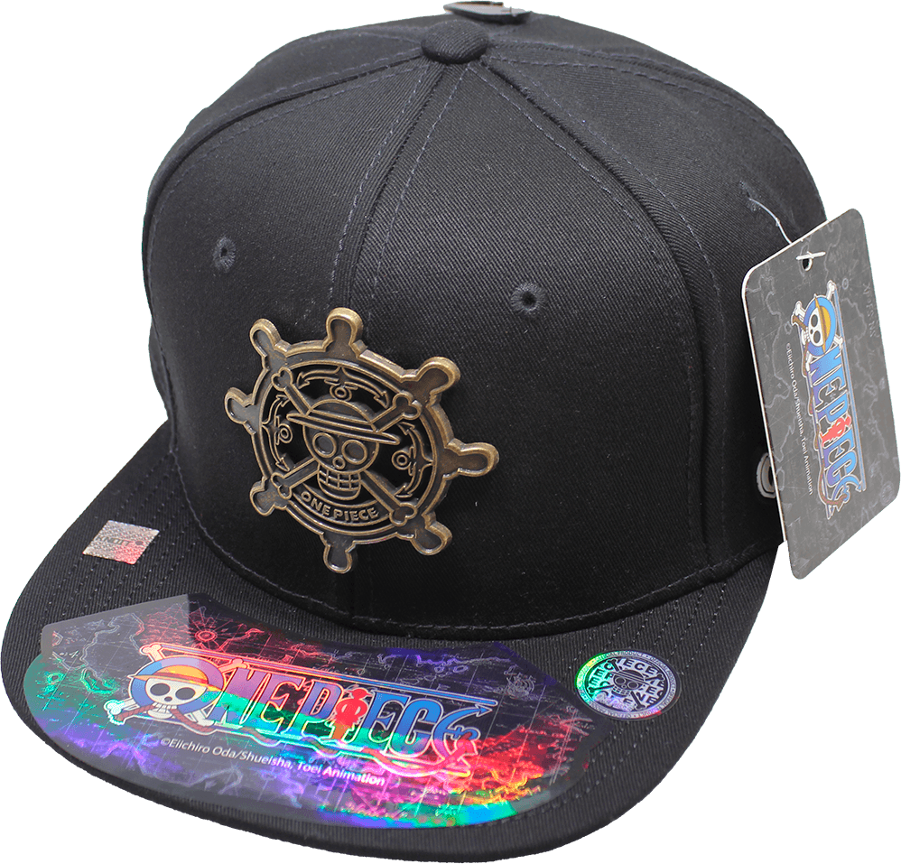 Foto 2 pulgar | Gorra One Piece Calavera Timón Placa Metálica Estilo Latón Viejo