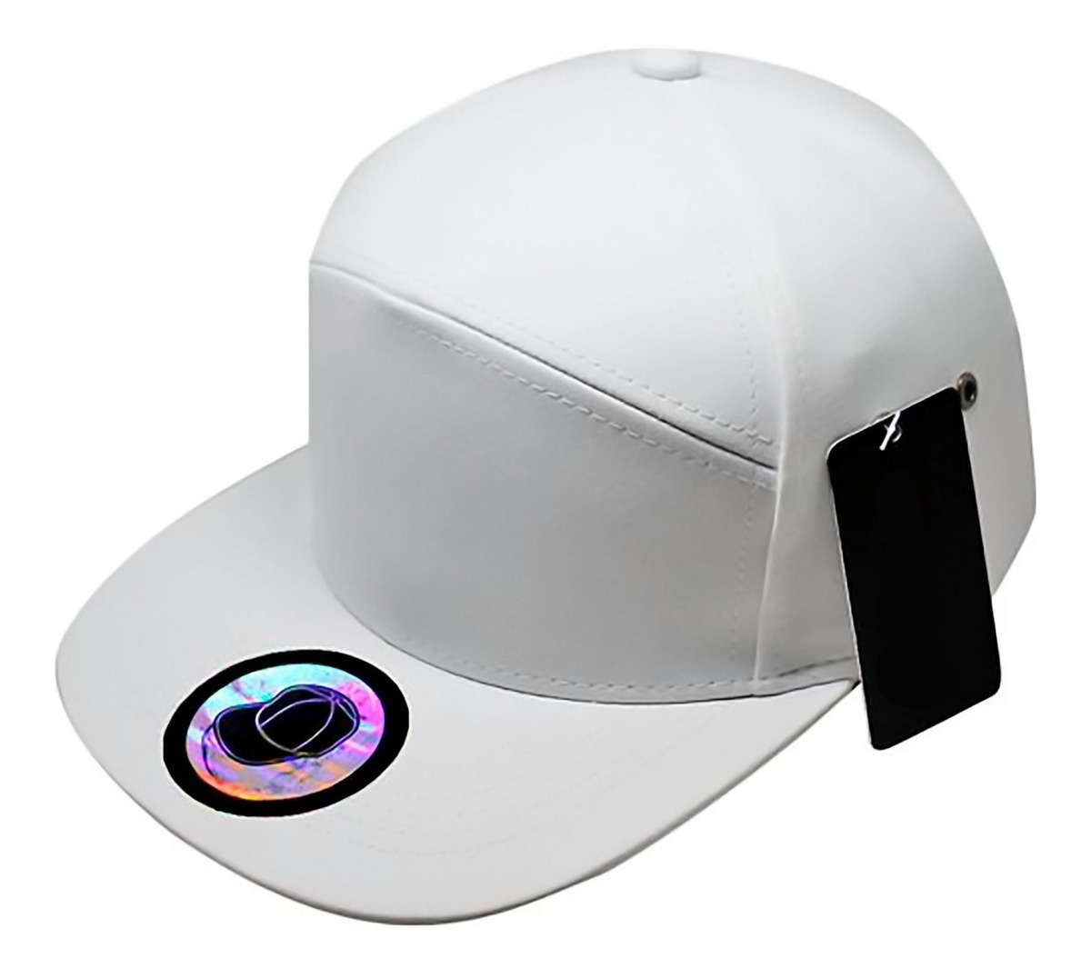 Foto 2 pulgar | Gorras Plana Lisa Snapback Unitalla 7 Paneles Blanco