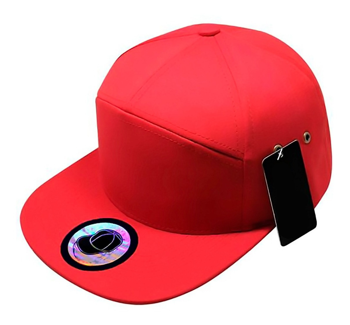 Foto 2 pulgar | Gorras Plana Lisa Snapback Unitalla 7 Paneles Rojo