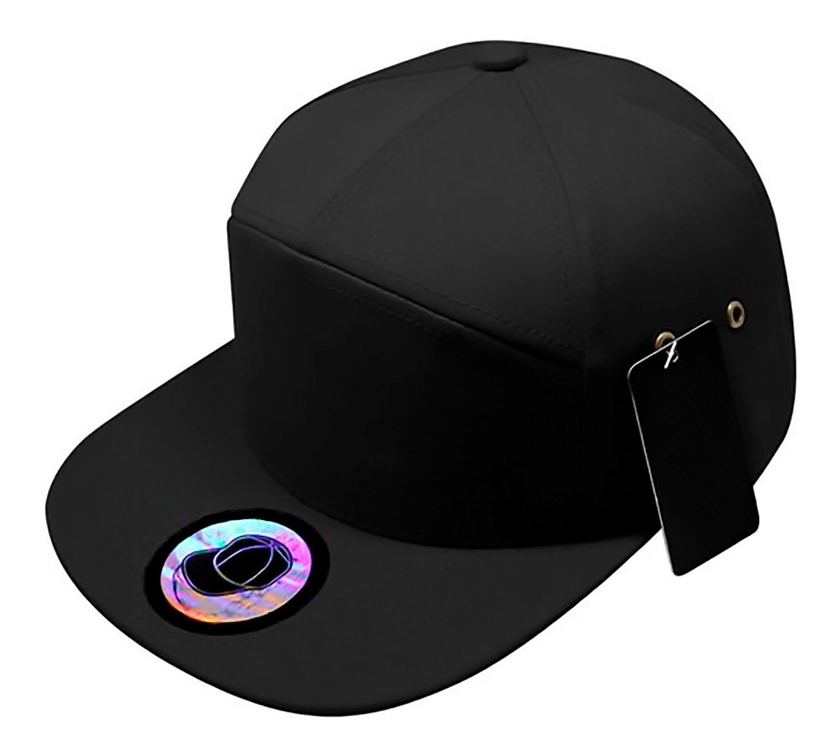 Gorra Plana Lisa Wünd Negra Snapback 7 Paneles