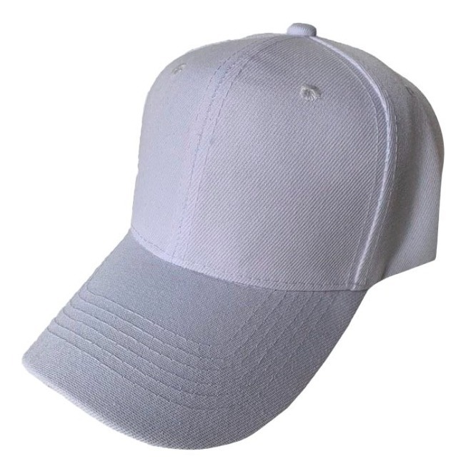 Foto 2 pulgar | Gorras Curva Lisa Acrílico Clásica Para Bordar Blanco