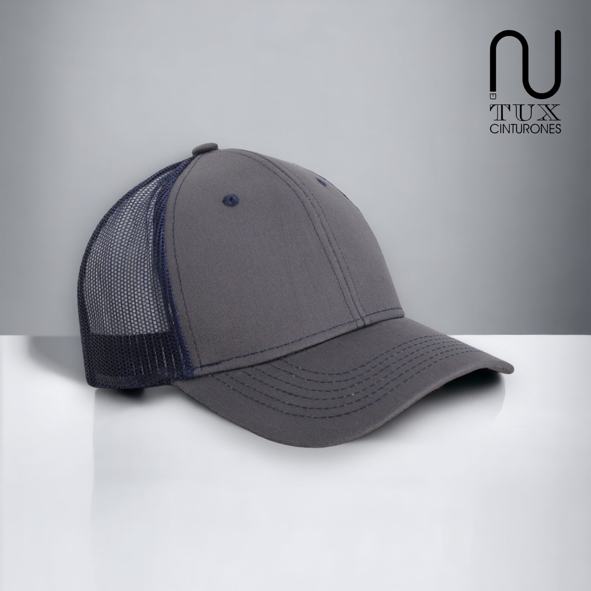 Foto 4 pulgar | Gorra Premium De Gabardina C/ Red Con Malla Atrás Negro Gris Red Azul