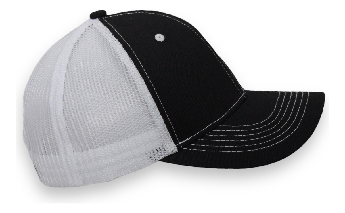 Foto 2 pulgar | Gorra Premium De Gabardina C/ Red Con Malla Atras Negro Red Blanca