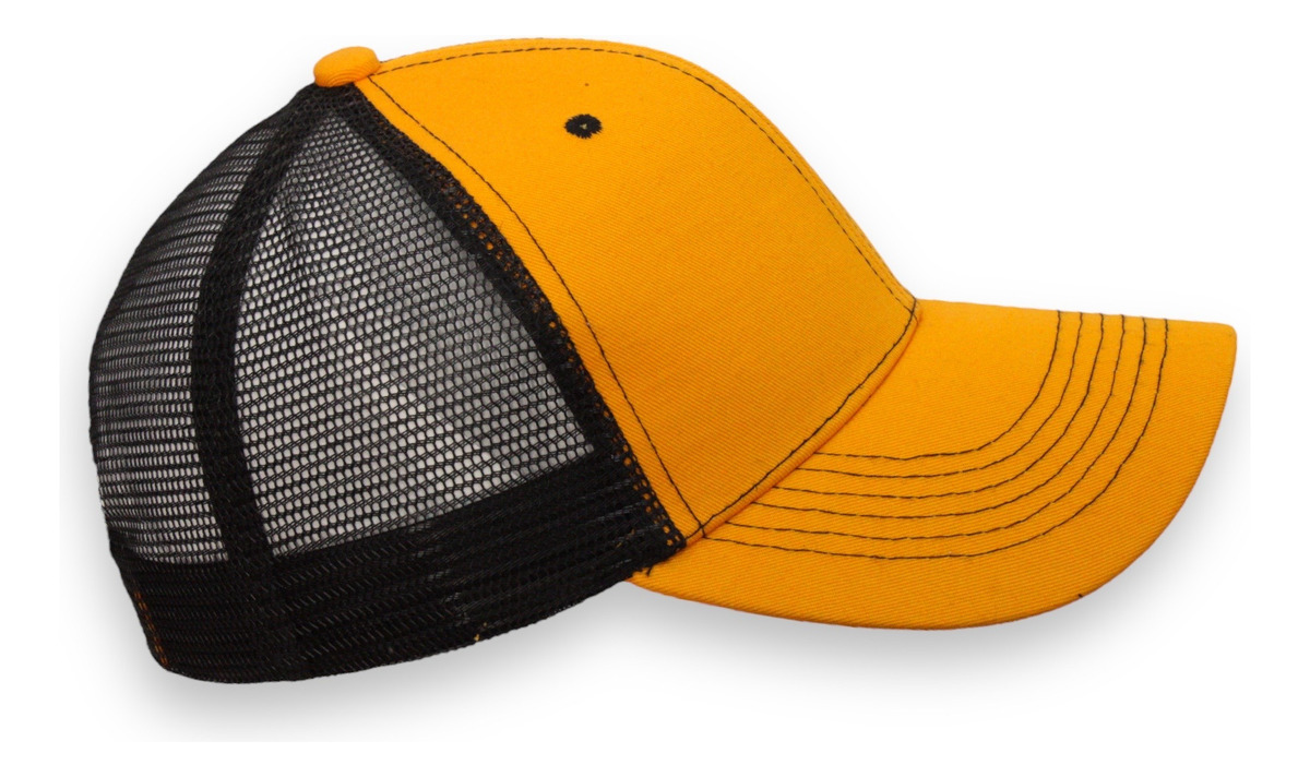 Gorra Premium De Gabardina C/ Red Con Malla Atrás Amarillo Red Negra