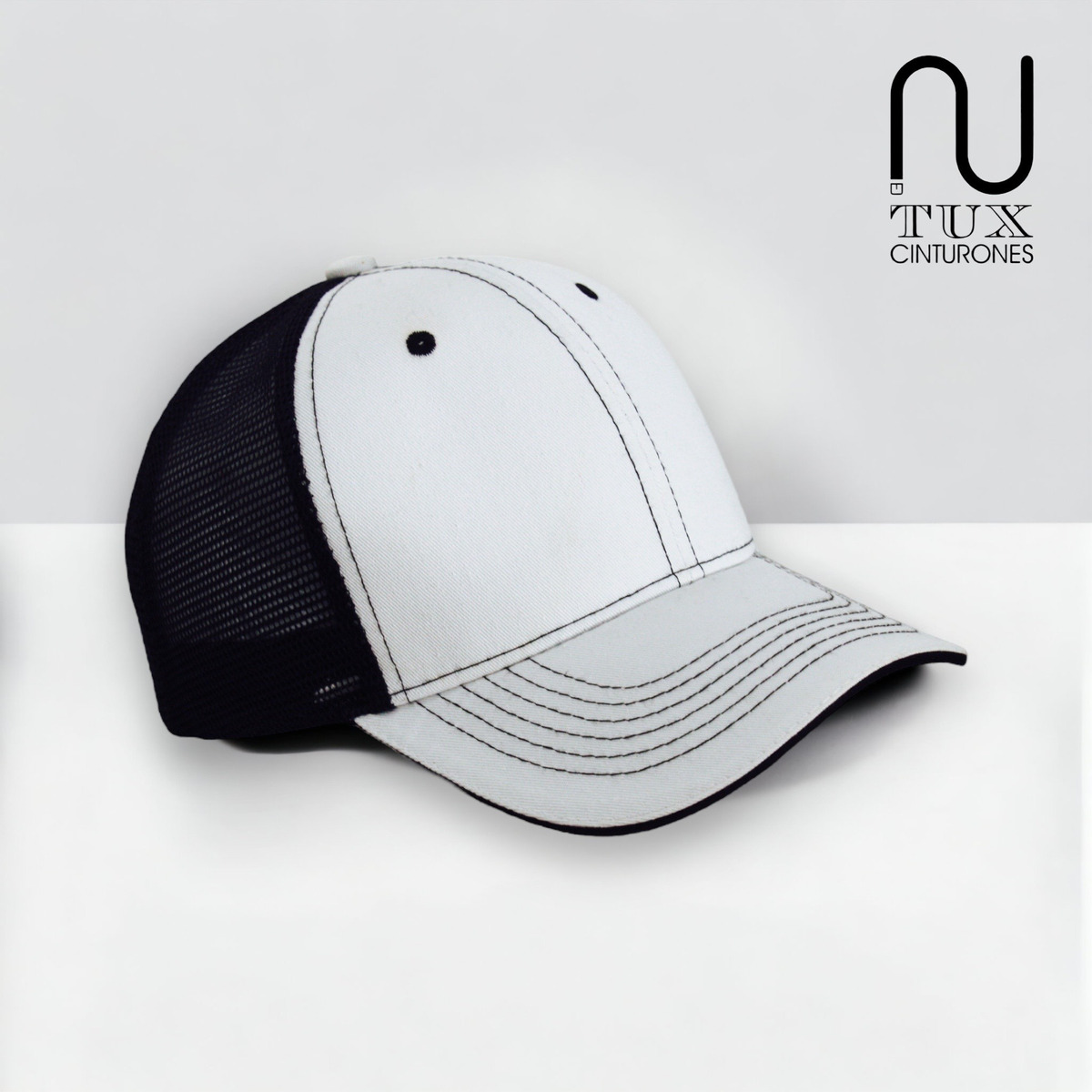 Foto 4 pulgar | Gorra Premium De Gabardina C/ Red Con Malla Atrás Negro Blanco Red Negro