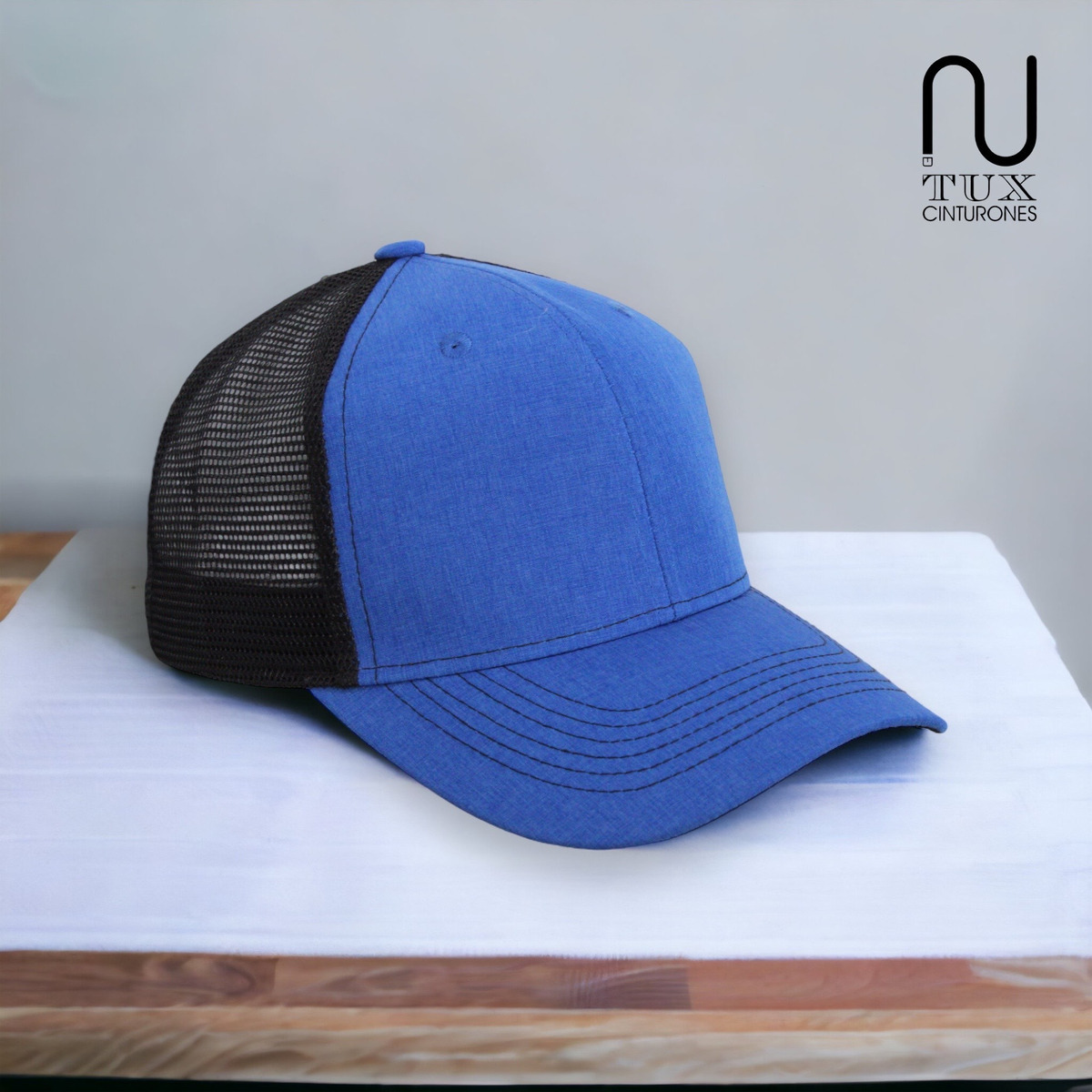 Foto 4 pulgar | Gorra Premium De Gabardina C/ Red Con Malla Atras Azul Rey Red Negra