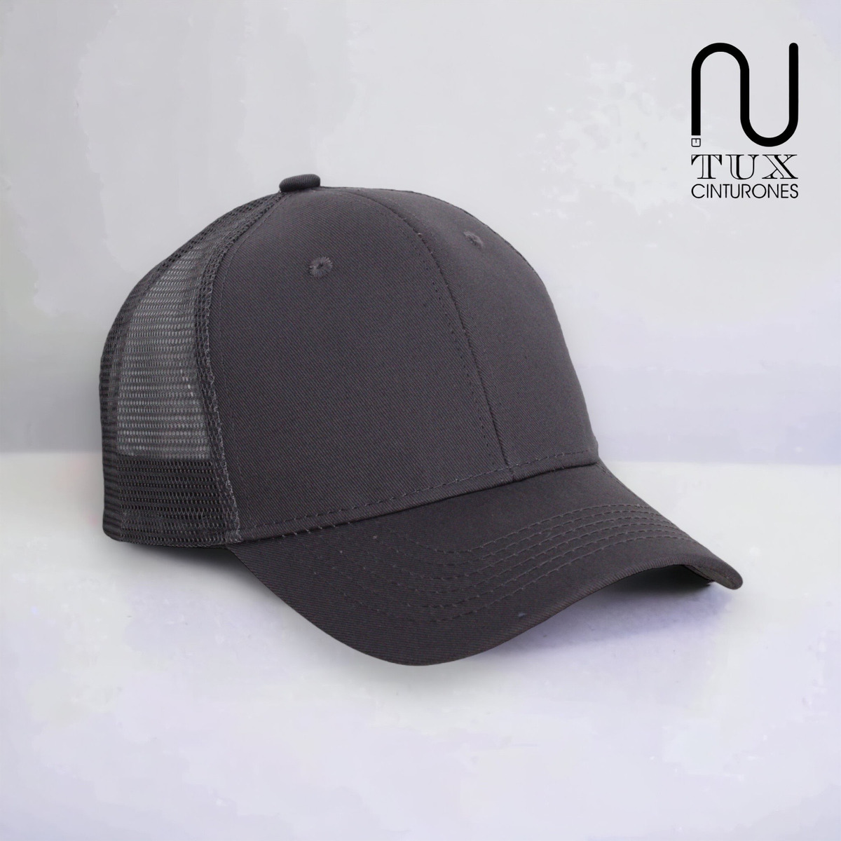 Foto 4 pulgar | Gorra Premium De Gabardina C/ Red Con Malla Atrás Negro Gris Oscuro