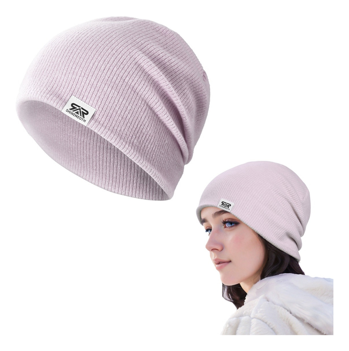 Gorro Tejido Beanie Clásico Suave Púrpura