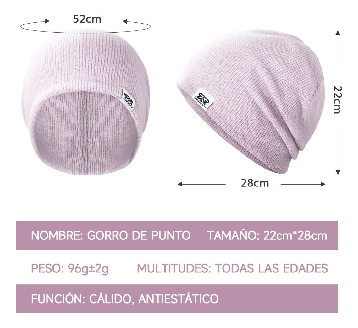 Foto 3 pulgar | Gorro Tejido Beanie Clásico Suave Púrpura