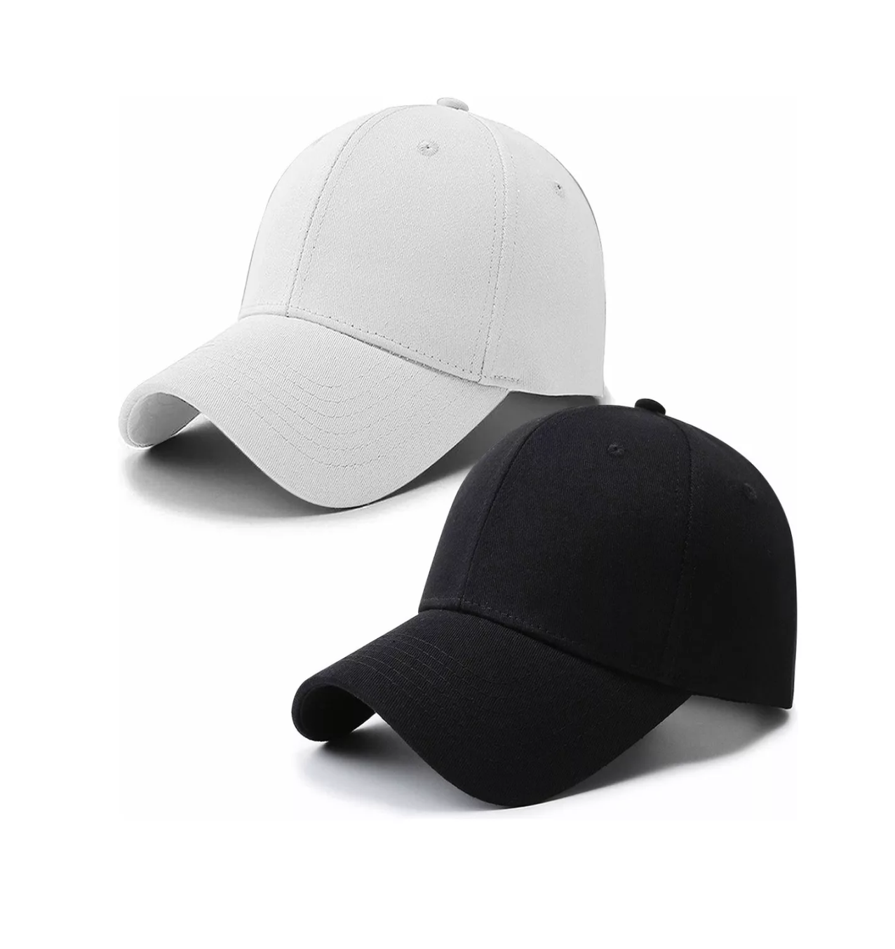 Gorra de Béisbol Deportiva 2 Piezas Negra y Blanca