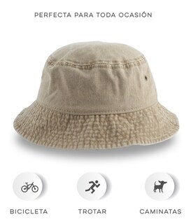 Foto 3 | Bucket Hat Hipster Vedicci Gorro Pescador Vintage Deslavado Marrón Claro