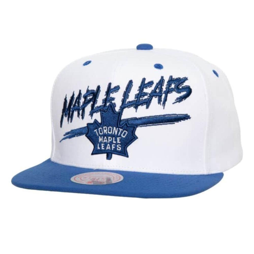 Foto 2 pulgar | Gorra Mitchell & Ness Maple Leafs NHL Transcript Blanca