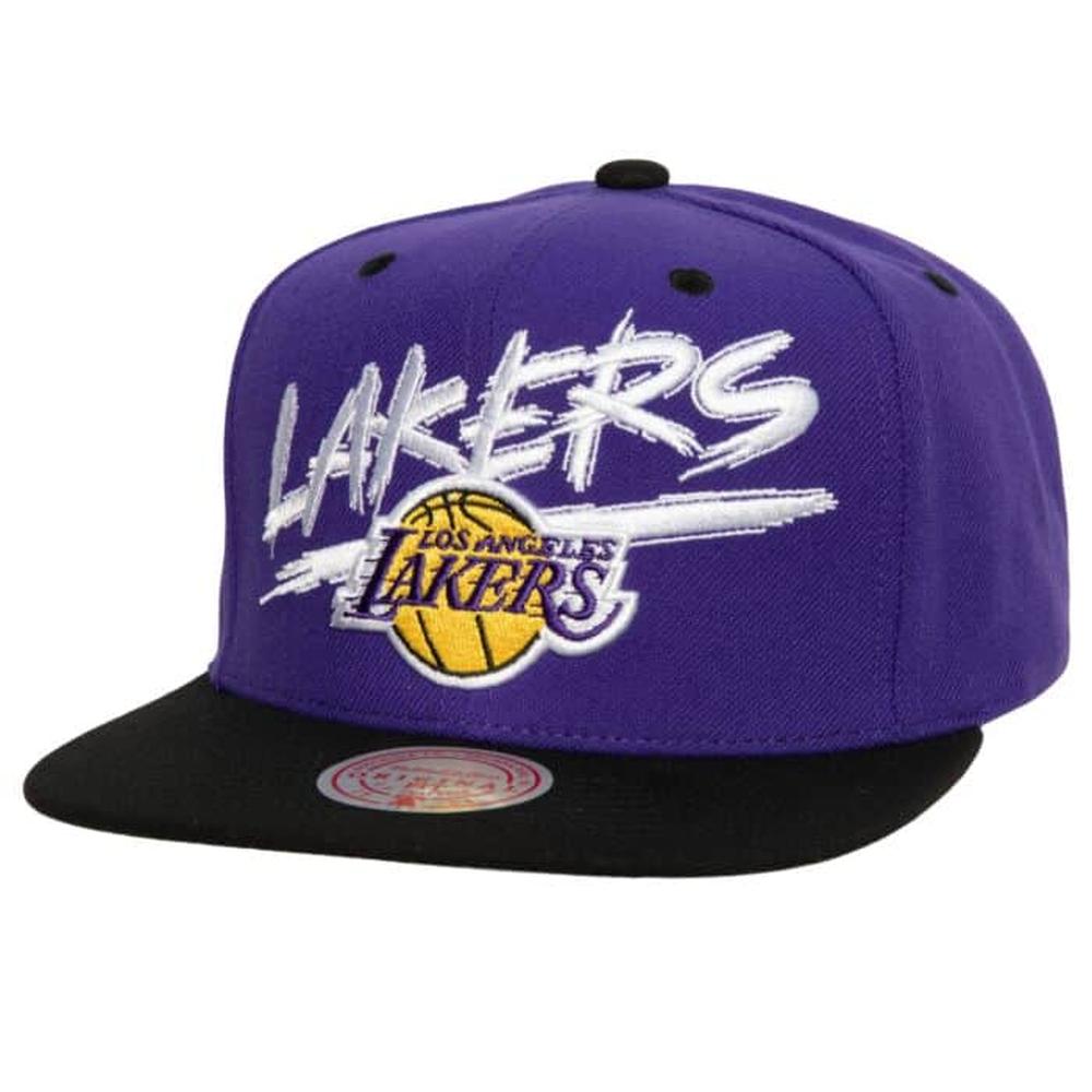 Foto 2 pulgar | Gorra Mitchell & Ness Lakers Transcript Nba Púrpura