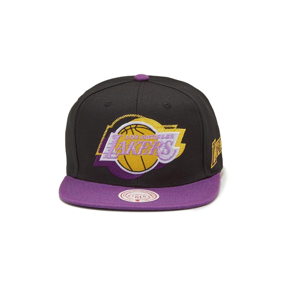 Foto 2 pulgar | Gorra Mitchell And Ness Logo Blur Los Angeles Lakers Nba Negro