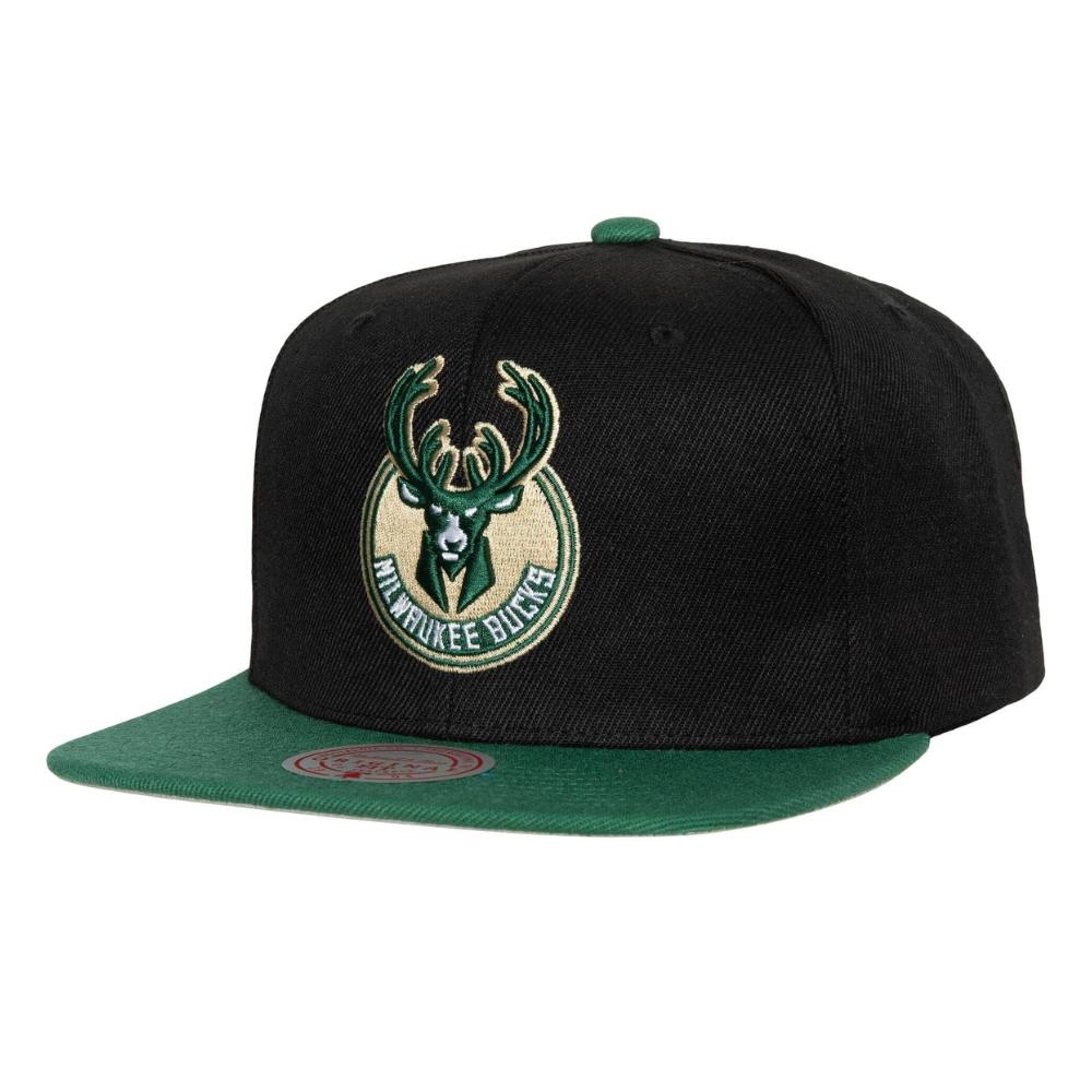 Foto 2 pulgar | Gorra Mitchell & Ness Negra Side Score 2.0 Bucks Basquetbol