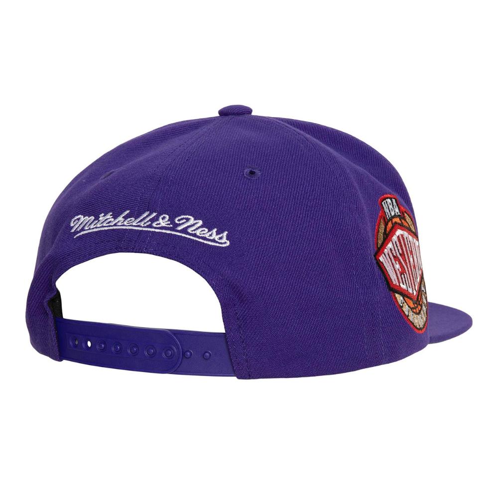 Foto 4 pulgar | Gorra Mitchell & Ness Conference Patch La Lakers NBA Púrpura