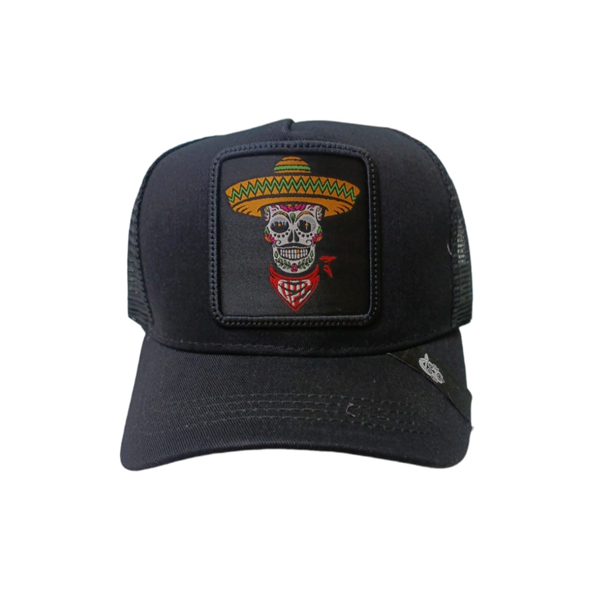 Gorra Visera Curva Con Malla Y Ajustador Pook Calaca Mexicana