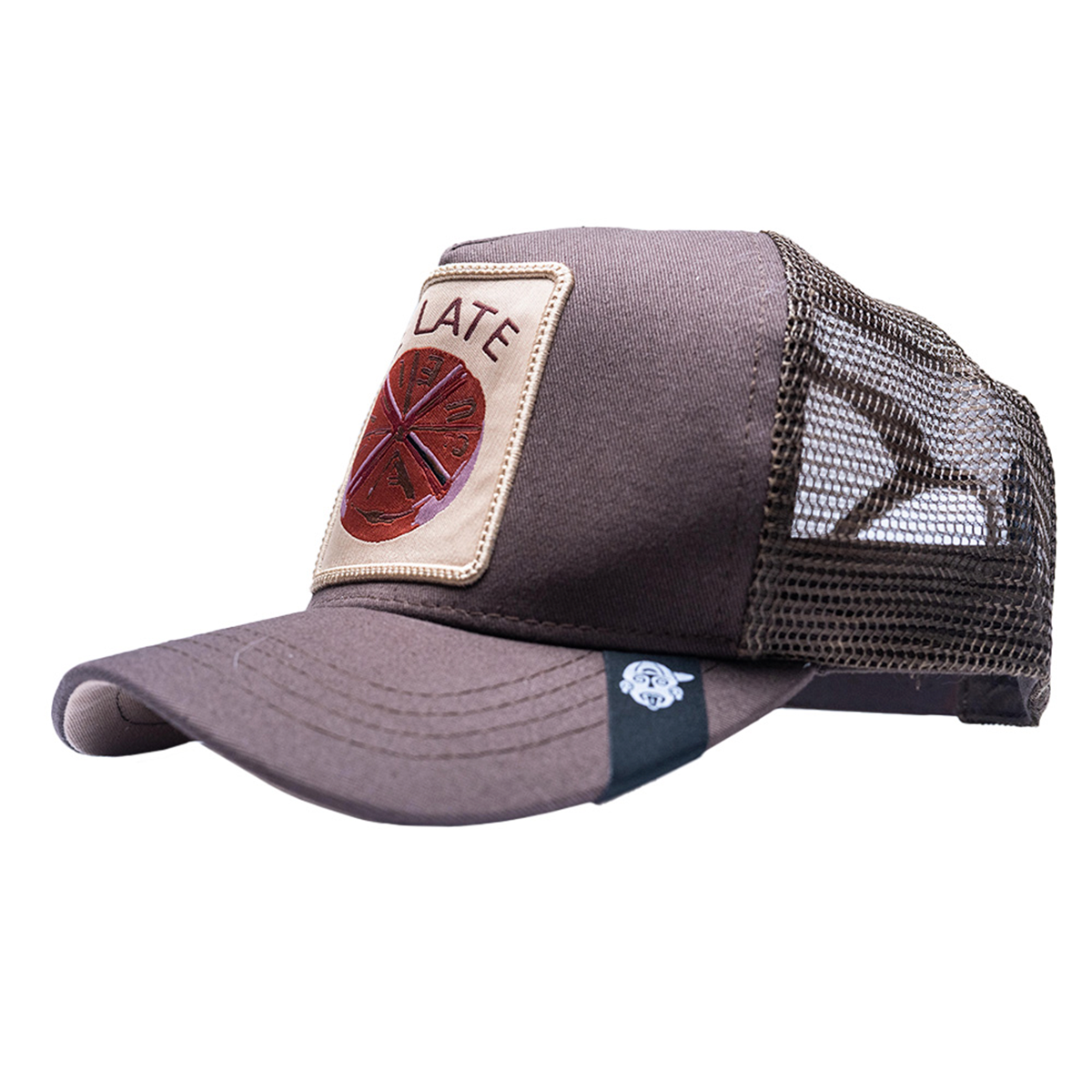 Foto 3 pulgar | Gorra Original Curva Pook Frase Me Late Chocolate