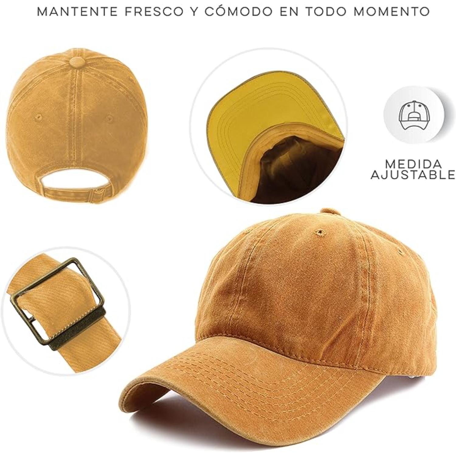 Foto 6 pulgar | Gorra Vintage Vedicci Deslavada Amarilla