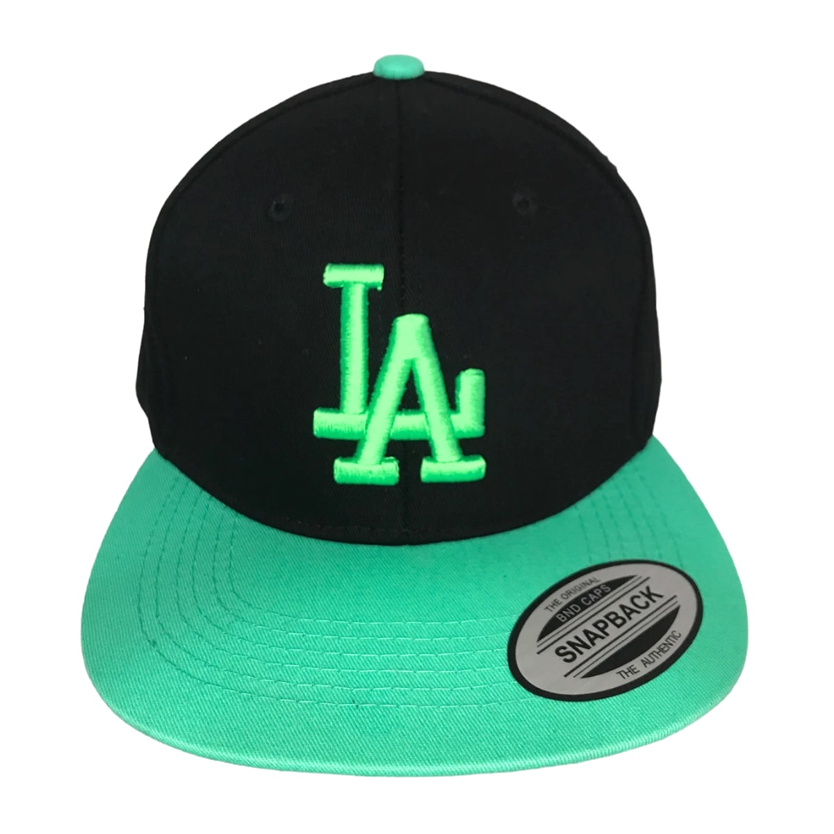 Gorra Plana Premium Bordada Negro/ Menta $250