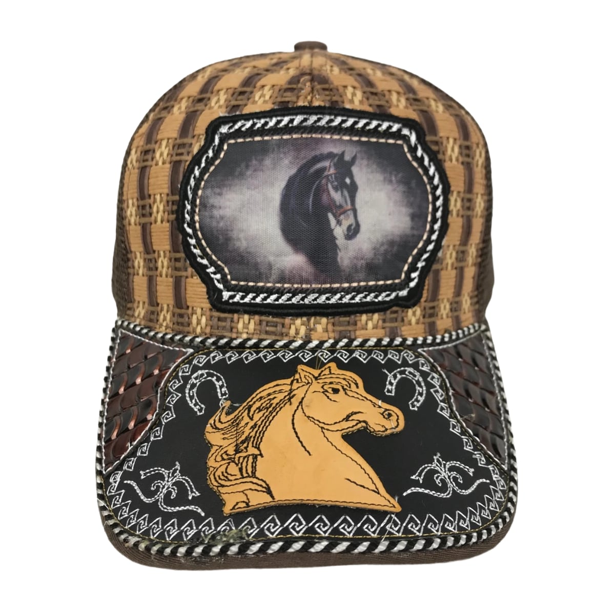 Gorra Trucker Charra Vaquera Bordada Marrón Caballo Bordada $350