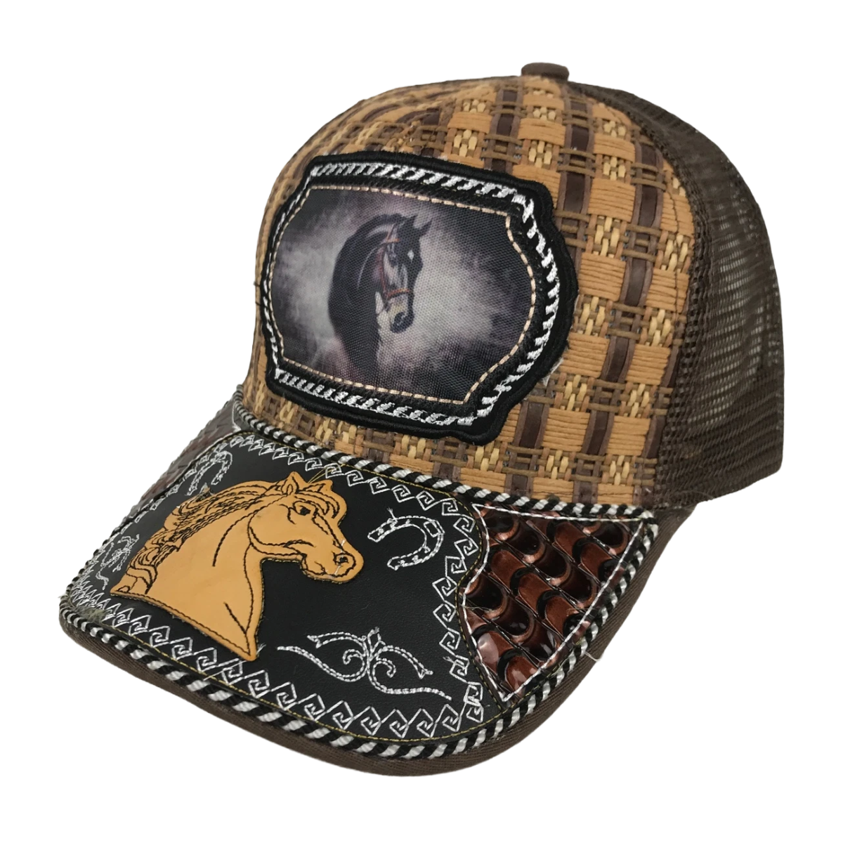 Foto 2 | Gorra Trucker Charra Vaquera Bordada Marrón Caballo Bordada