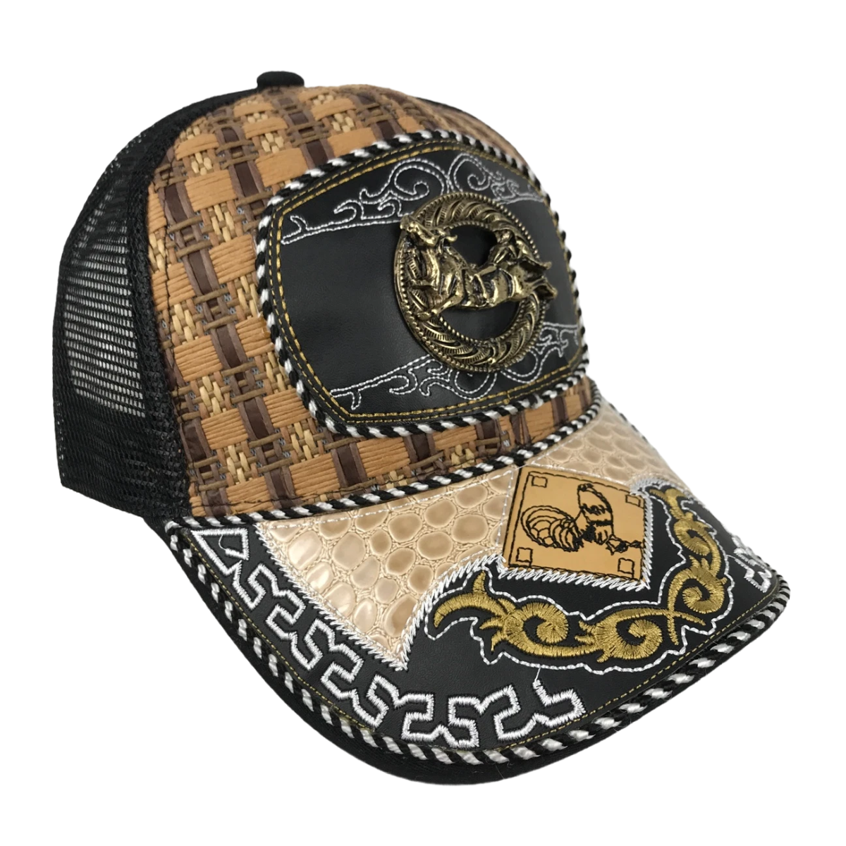 Foto 4 pulgar | Gorra Trucker Charra Vaquera Bordada Negro Toro Metal