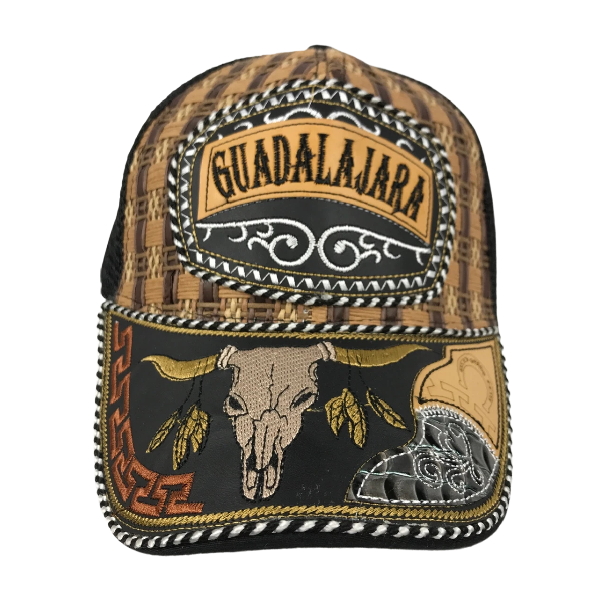 Foto 2 pulgar | Gorra Trucker Charra Vaquera Bordada Color Negro Gdl Bordada