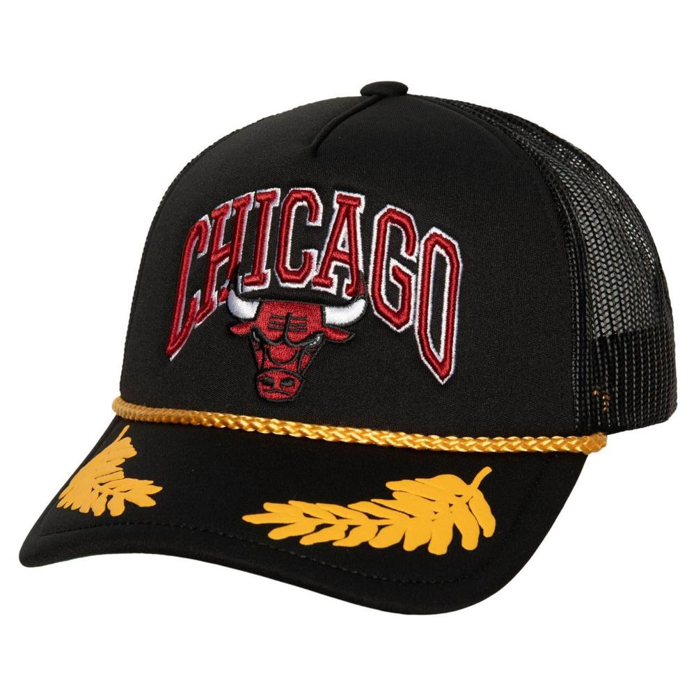 Foto 2 pulgar | Gorra Mitchell & Ness Gold Leaf Trucker Chicago Bulls Hombre Negro