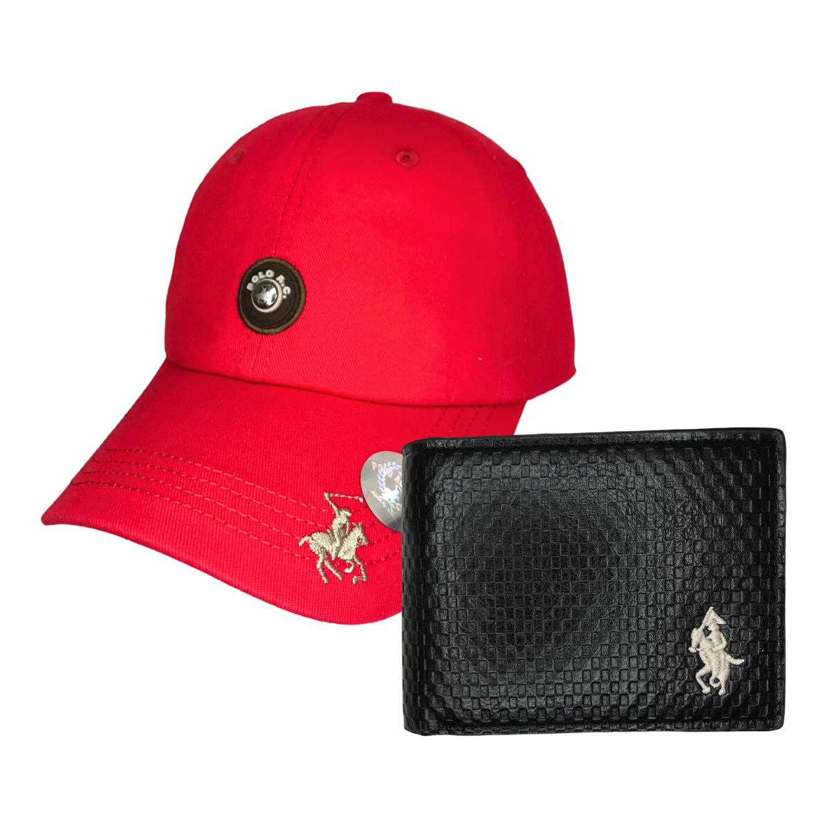 Foto 2 pulgar | Kit Gorra Y Cartera De Vinil Polo Guy Club  Rojo