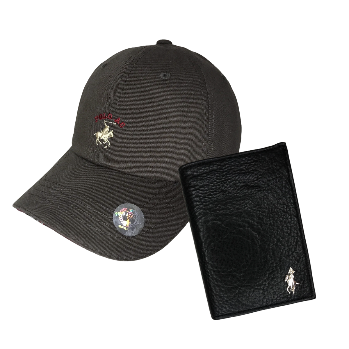 Kit Gorra Y Cartera De Vinil Polo Guy Club  Gris