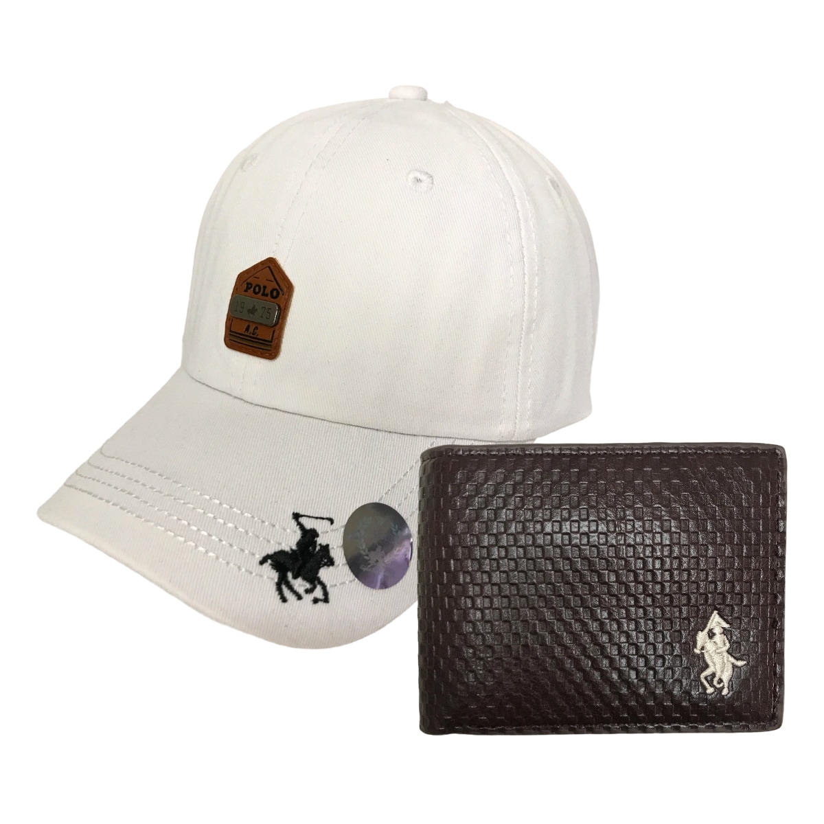 Kit Gorra Y Cartera De Vinil Polo Guy Club  Blanco $539