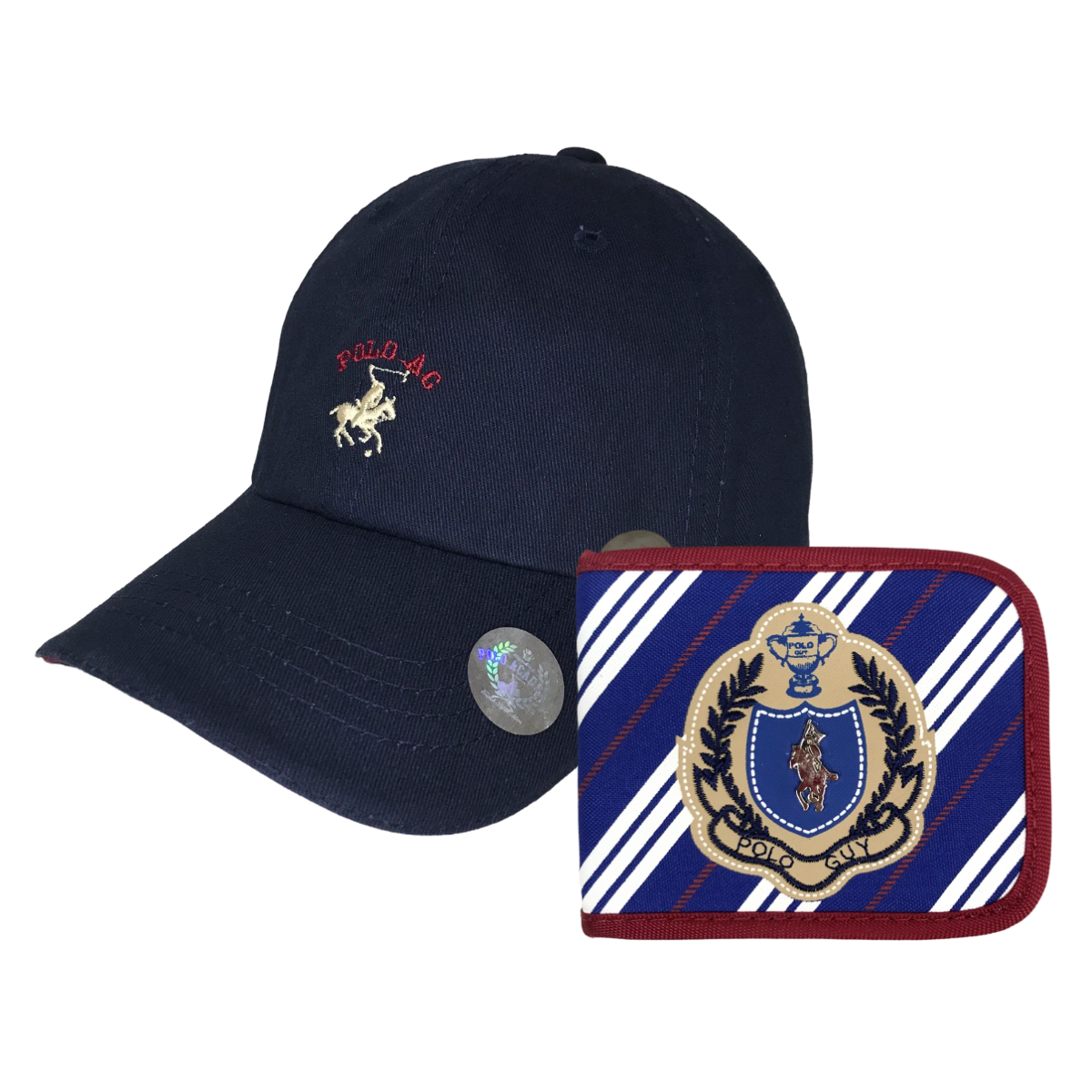 Foto 2 pulgar | Kit Gorra Y Cartera De Cierre Polo Guy Azul Marino