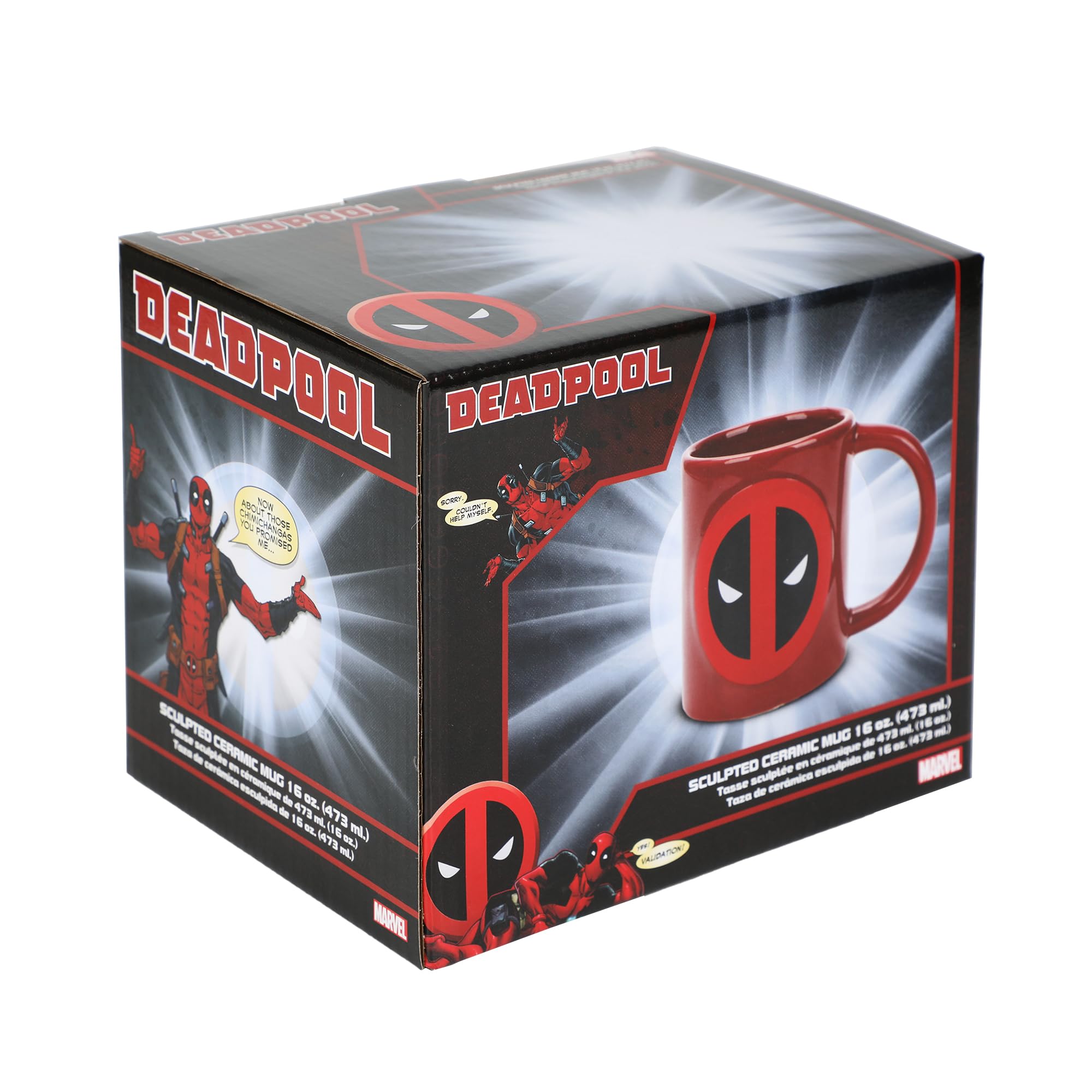 Foto 7 pulgar | Taza Bioworld Con Disfraz Y Logotipo De Deadpool, 473 Ml, Color Rojo Y Negro - Venta Internacional.