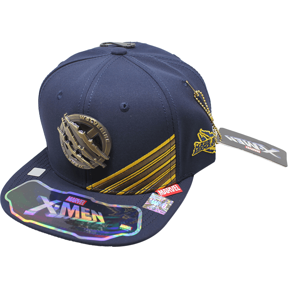 Gorra Marvel Placa Wolverine Garras Latón Viejo 306 Color Azul Marino