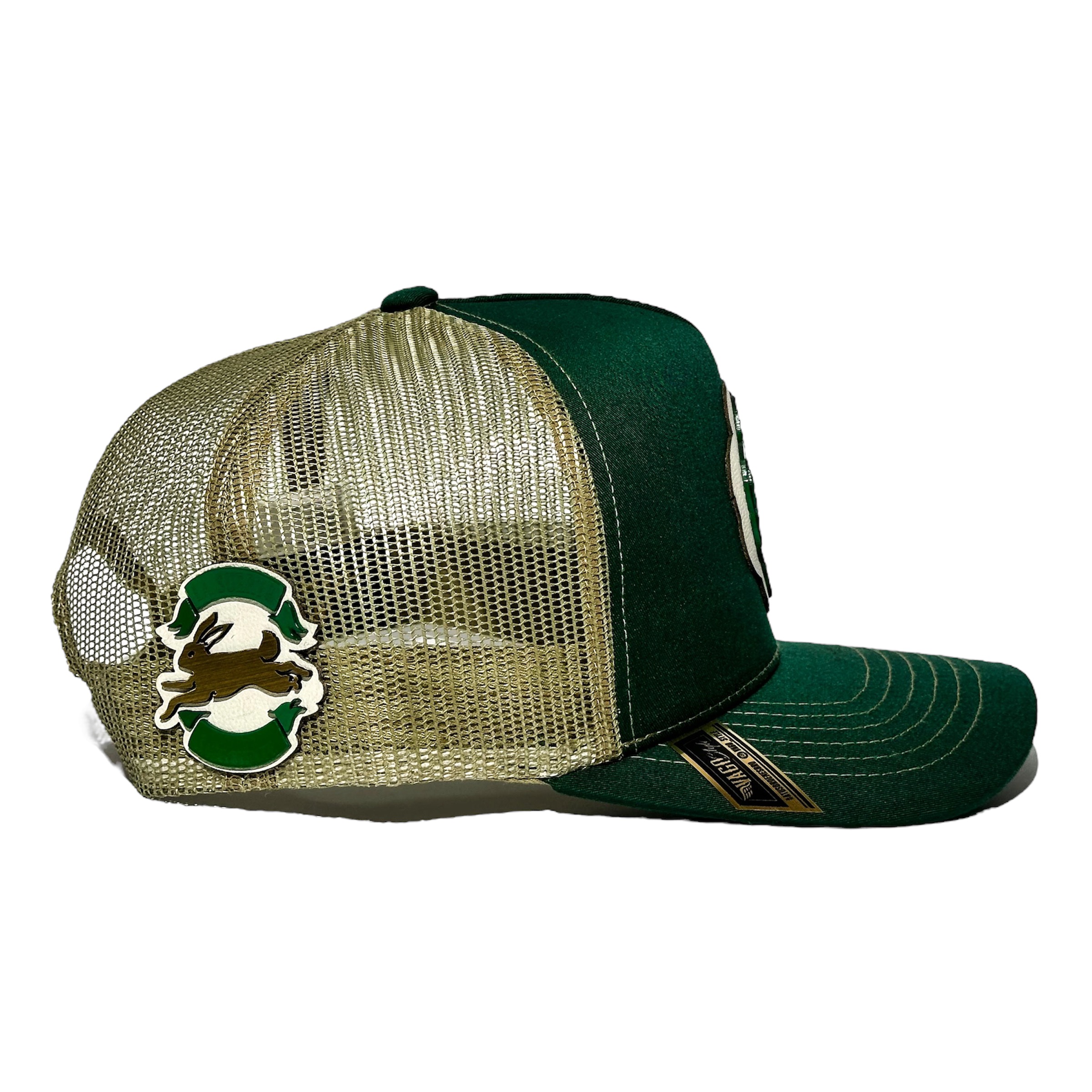 Foto 6 | Vago Style Lucky Trébol Gorra Unica Artesanal Verde Obscuro Y Malla Dorada Ajustable Con Visera Curva