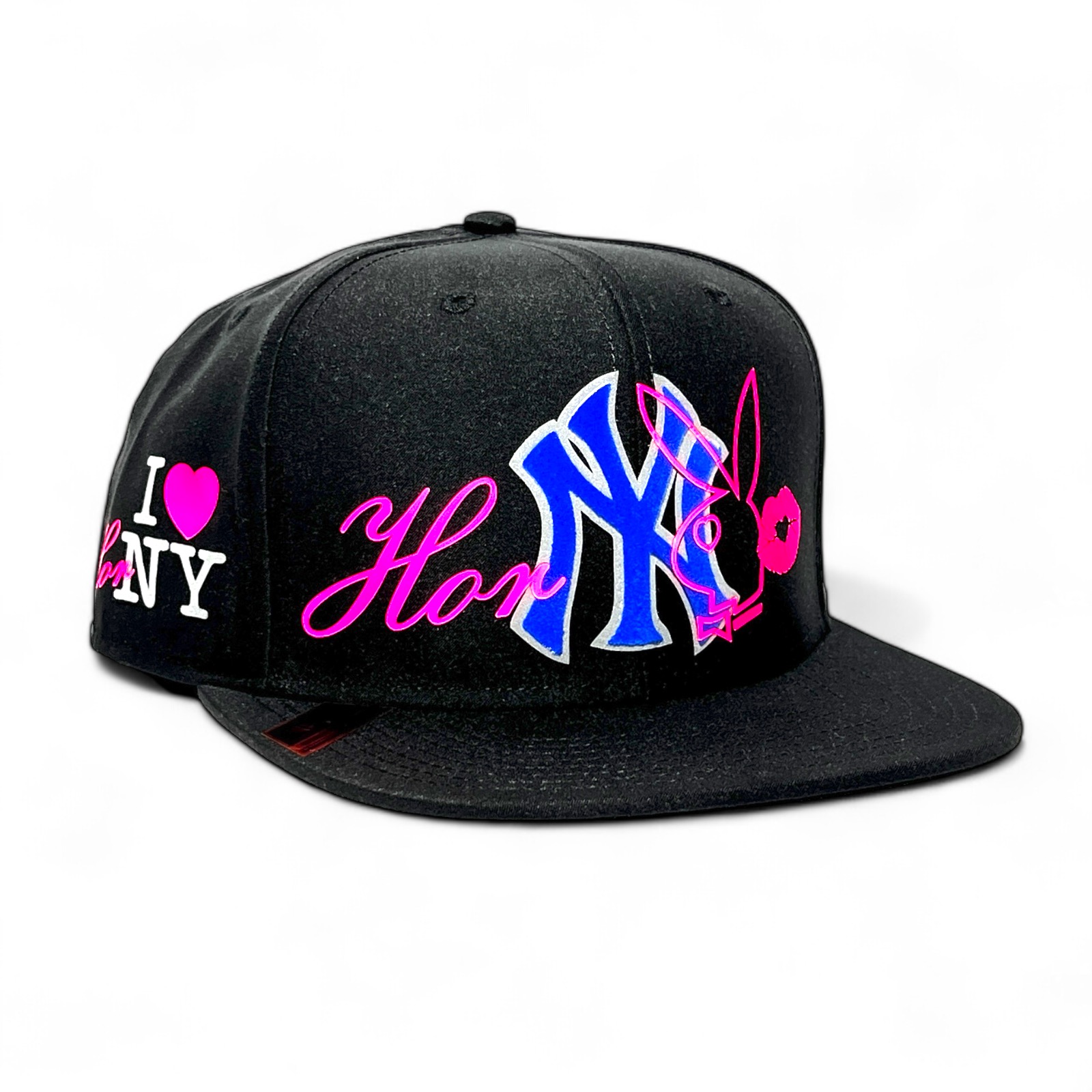 Foto 2 pulgar | Vago Style Horny Gorra Unica Artesanal Negra Ajustable Con Visera Plana