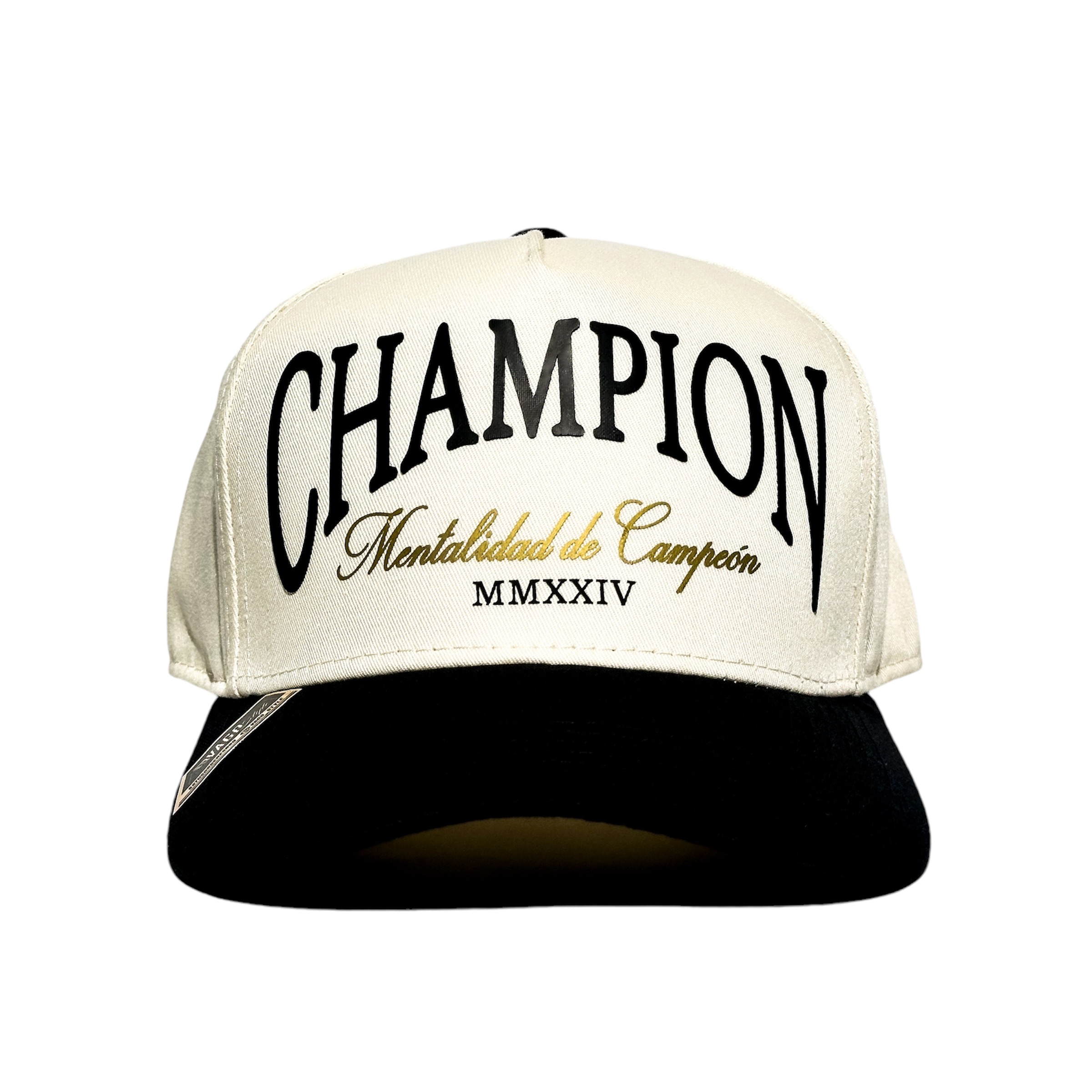 Foto 2 | Vago Style Champion Gorra Unica Artesanal Marfil Ajustable Con Visera Curva Negra