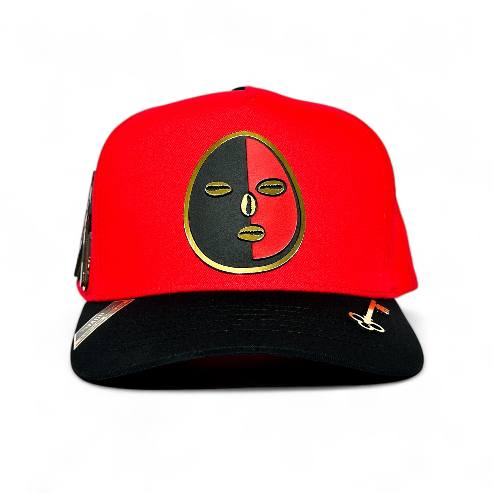 Foto 2 | Vago Style Eleggua Gorra Unica Artesanal Roja Ajustable Con Visera Curva Negra