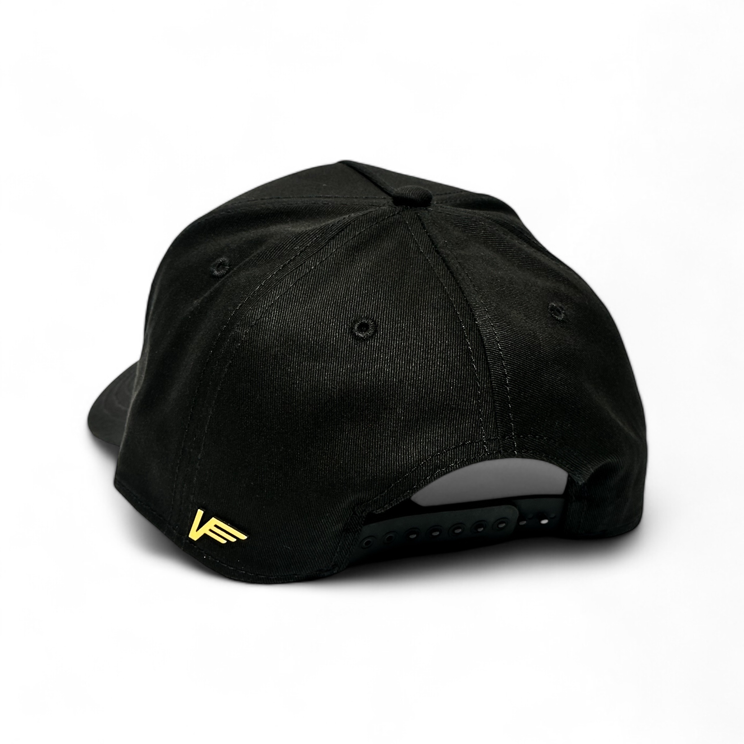 Foto 7 pulgar | Vago Style Como La Flor Gold Gorra Unica Artesanal Negra Ajustable Con Visera Curva