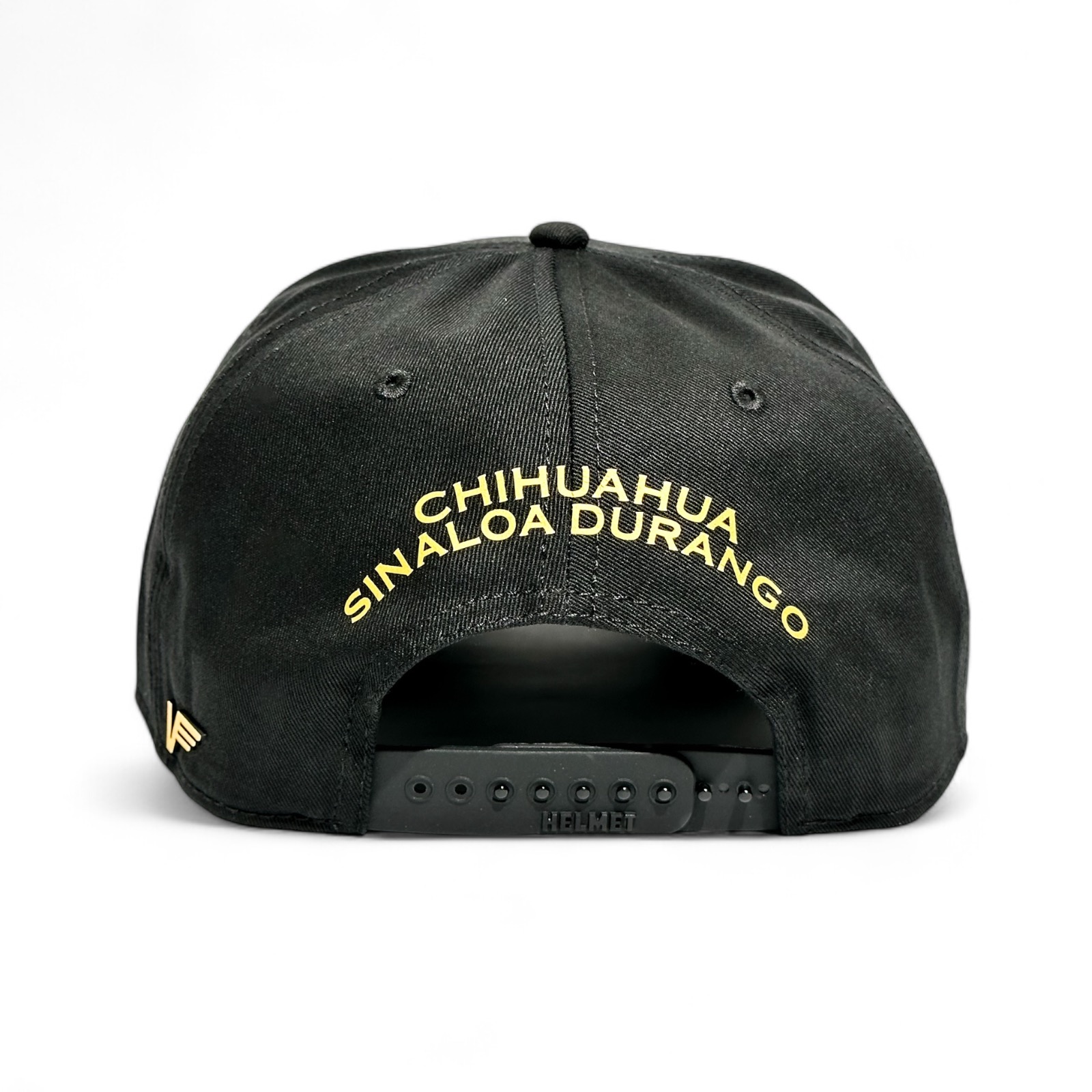 Foto 5 pulgar | Vago Style Triangulo Dorado Gorra Unica Artesanal Negra Ajustable Con Visera Curva Con Laureles Negros