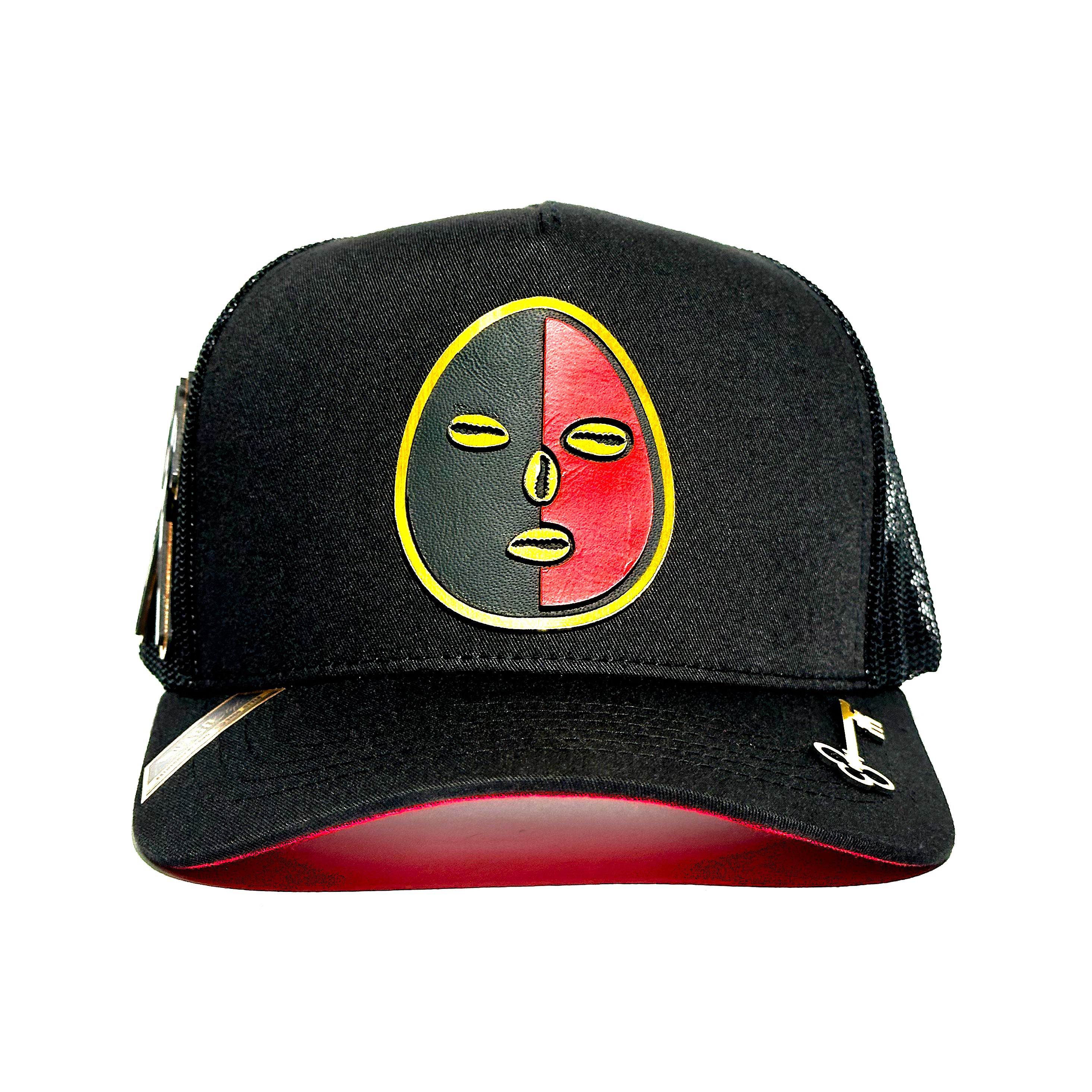 Foto 2 | Vago Style Eleggua Gorra Unica Artesanal Negra Ajustable Con Visera Curva Con Rojo Bajo Visera