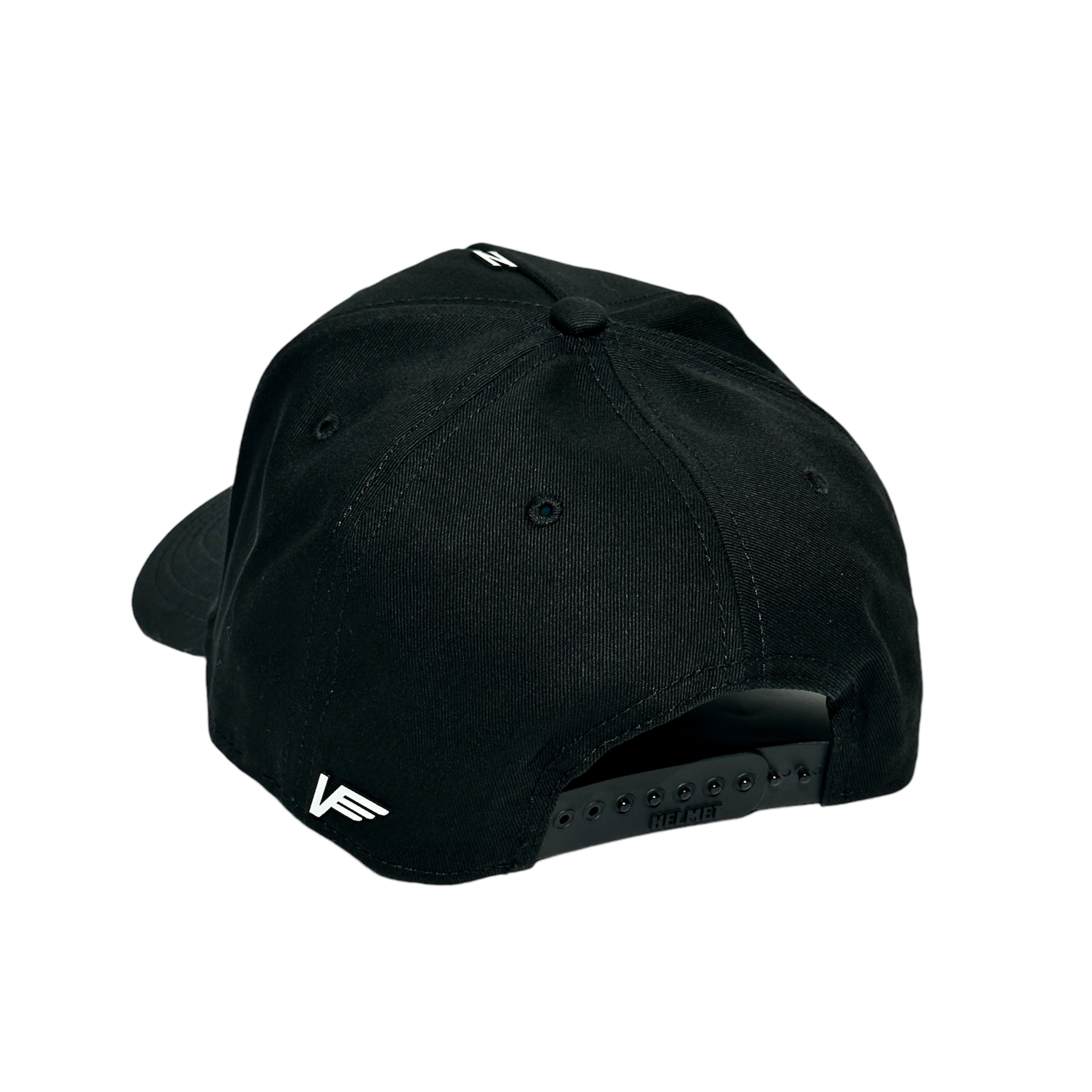 Foto 5 | Vago Style Rumbo Fijo White Gorra Unica Artesanal Negra Ajustable Con Visera Curva Con Azul Cielo Bajo Visera