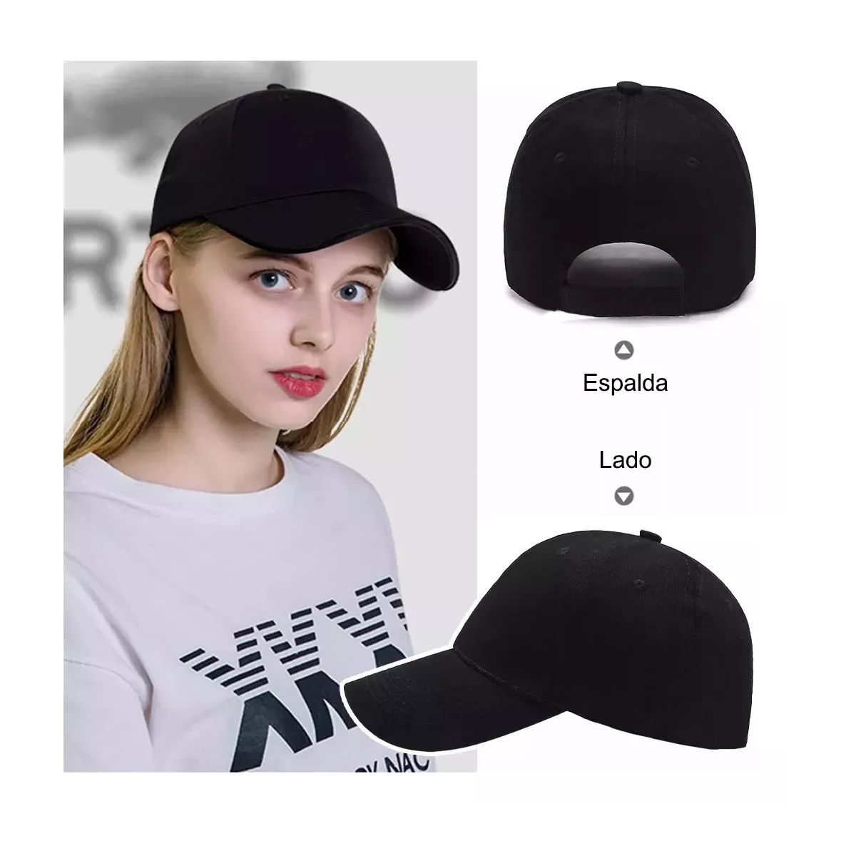 Foto 3 pulgar | Pack Gorra De Béisbol Cómoda Para Deportes Al Aire Libre Eo Safe Imports Esi-15777 Negro